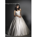 Ball Gown Sweetheart Chapel Train Satin Beading Ruffled Wedding Dress